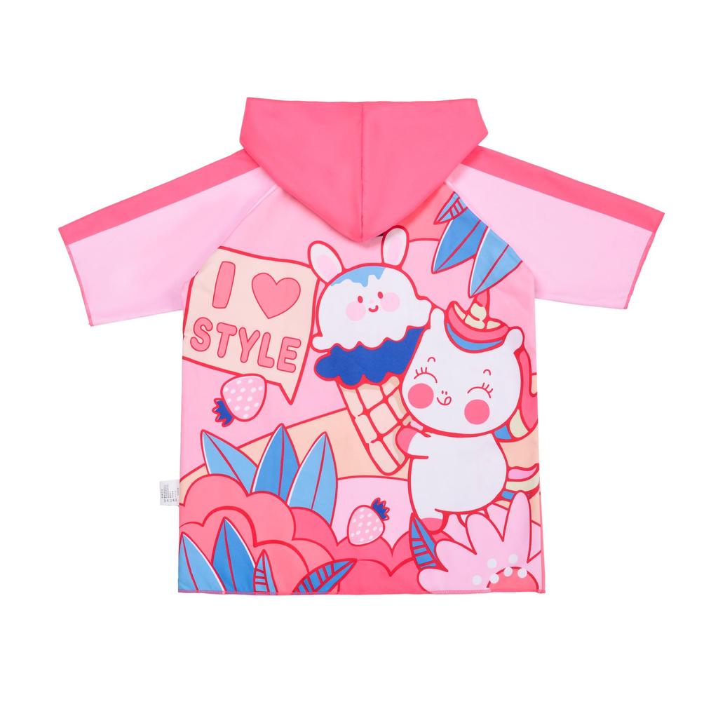 Детский быстросохнущий халат-полотенце с капюшоном - Абсорбирующий плащ для плавания для мальчиков и девочек