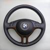 Черная кожаная нескользящая накидка на руль автомобиля, сшитая вручную, для BMW e39 e46 325i e53 X5