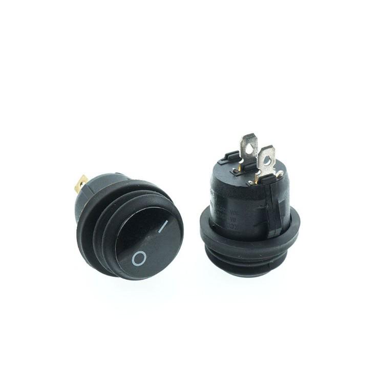 23MM Waterproof Round Power Switch with Light, Two-Position KCD6, 20mm Hole Diameter.