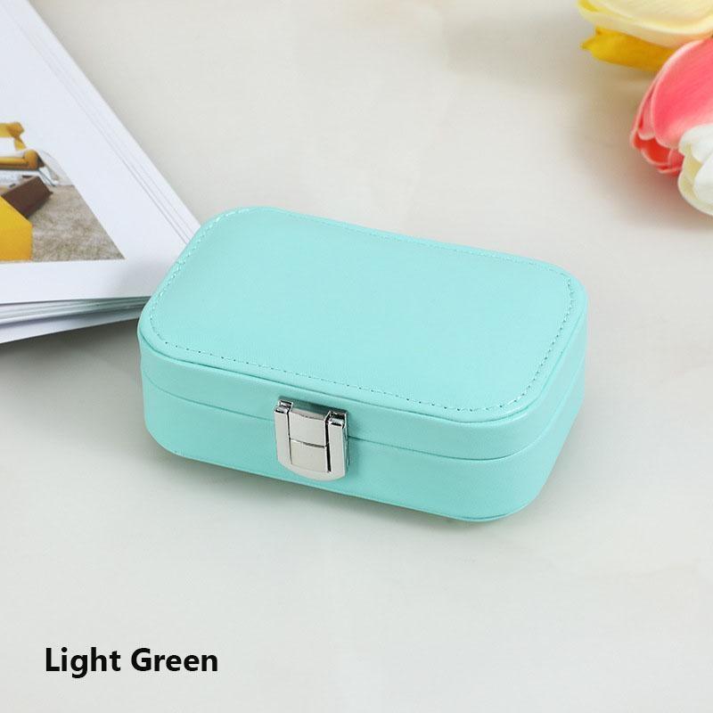 Мини-органайзер для ювелирных изделий из искусственной кожи, портативная портативная машинка для путешествий, футляр для хранения ожерелья, сережек и колец