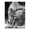 Король и королева Лев, черно-белая картина на холсте, постеры с животными, принты для гостиной, спальни, любви, семьи, настенные художественные фотографии, современный домашний декор, Куадрос