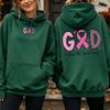 God Has The Final Say Ribbon Graphic Hoodie Women Breast Cancer Awareness Sweatshirt Autumn Winter Casual Loose Long Sleeve Wear