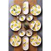 14 Piece Stackable Lemon Pattern Breakfast Set For 6 Persons Handmade Special Design Breakfast Set