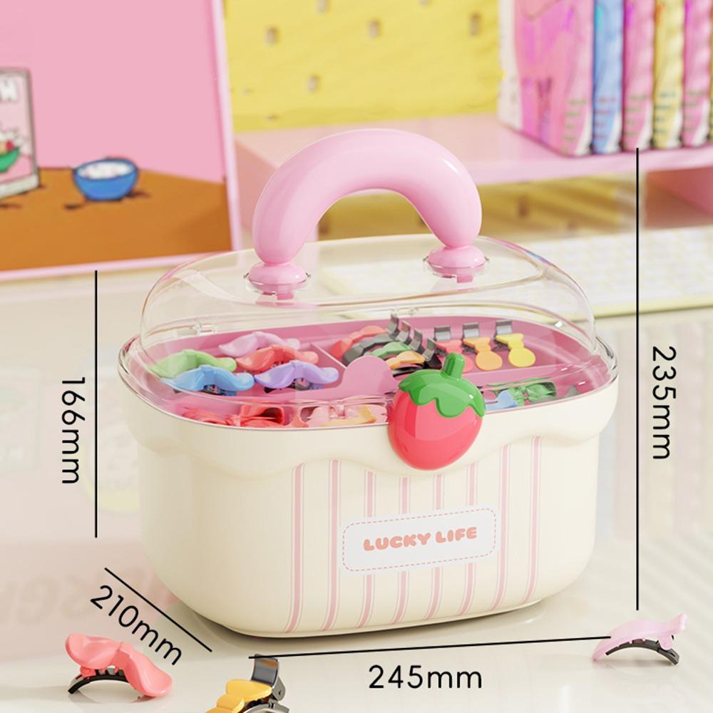 Rainbow Hairpin Storage Box Large Capacity Dopamine Card Toy Container Waterproof Multi-layer Hair Accessories Organizer