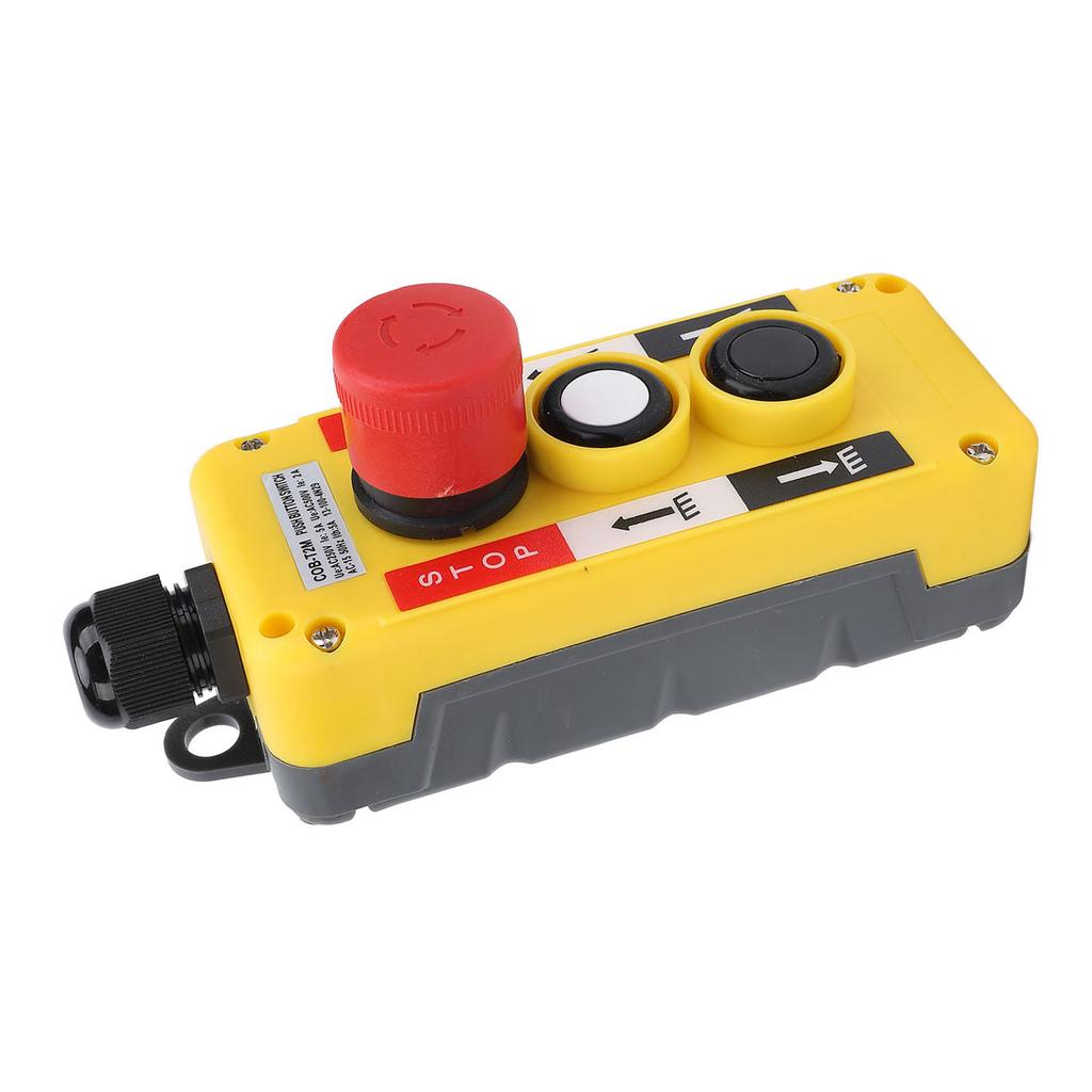 Crane Hoist Controller Push Button Switch Water Resistant 2 Key IP68 Industrial Remote Control with Emergency Stop