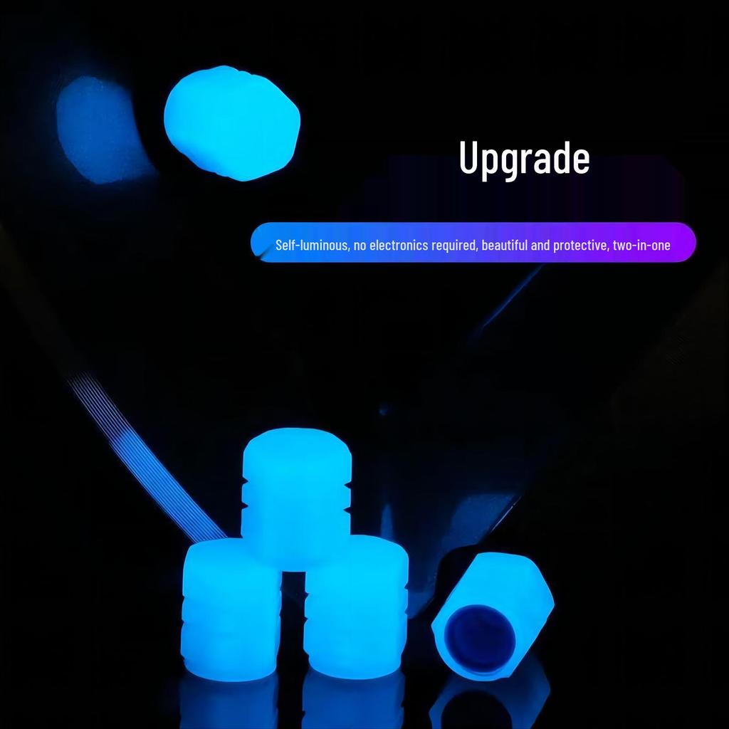 Универсальные светящиеся колпачки для вентилей шин автомобиля, мотоцикла и велосипеда