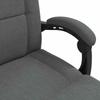 Adjustable Floor Footrest Dark Grey Fabric