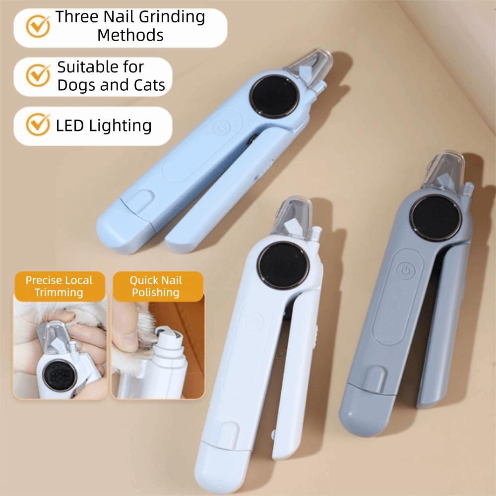 Ultra Quiet Dog Cat Nail Grinder LED Light Dog Cat Nail Trimmer  for Large Medium Puppy Dogs