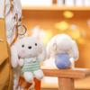 Cute Ears Long Dog Keychain Cartoon Plush Girls Kid Backpack Decoration Doll