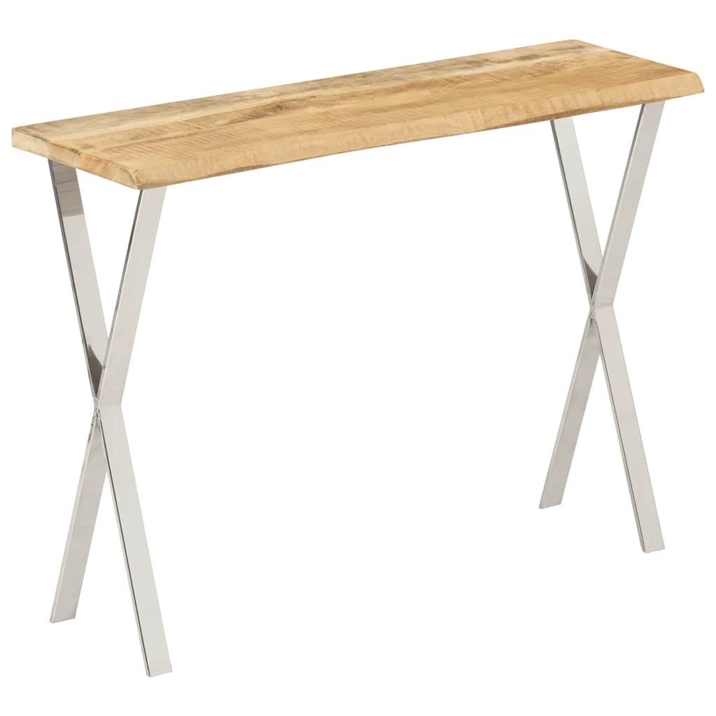 Console Table with Live Edge 105 x 33 x 76 cm Solid Mango Wood