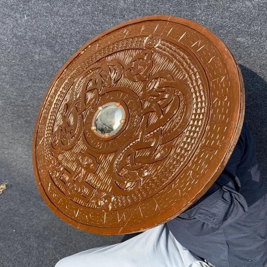 Carved Wooden Shield  Nordic Wall Decor  Warrior Shield  Roleplay , LARP, Fantasy, Cosplay, Christmas  Best Gift