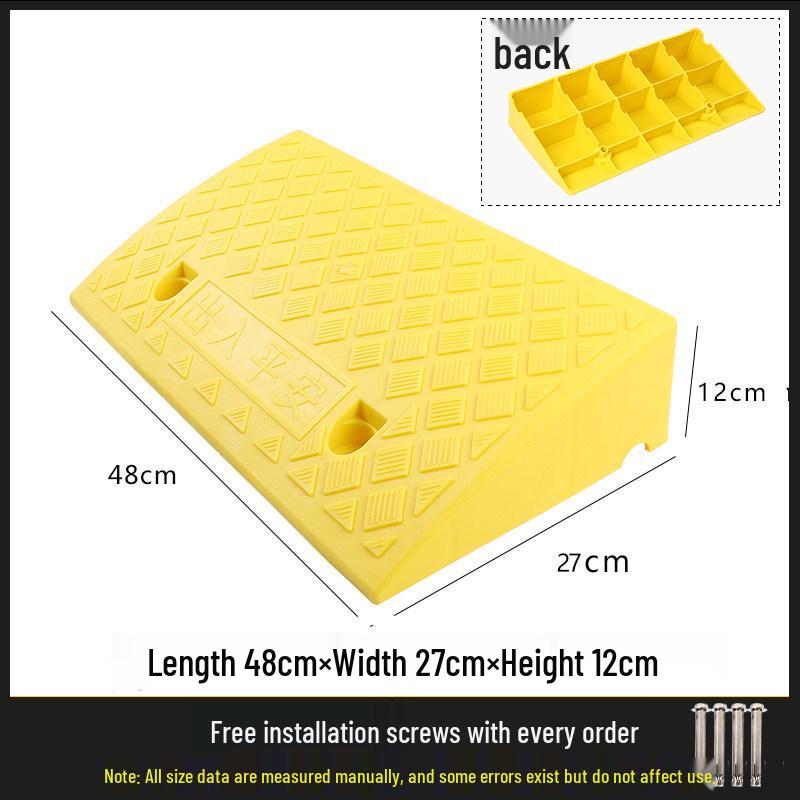 Car Curb Ramp: Plastic Step Pad for Sill, Edge, or Slope, Ideal for Uphill Climbing and Speed Bump Triangle Pad