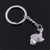 New Fashion Men 30mm Keychain DIY Metal Holder Chain Vintage Carp Fish 32x19mm Silver Color Pendant Gift