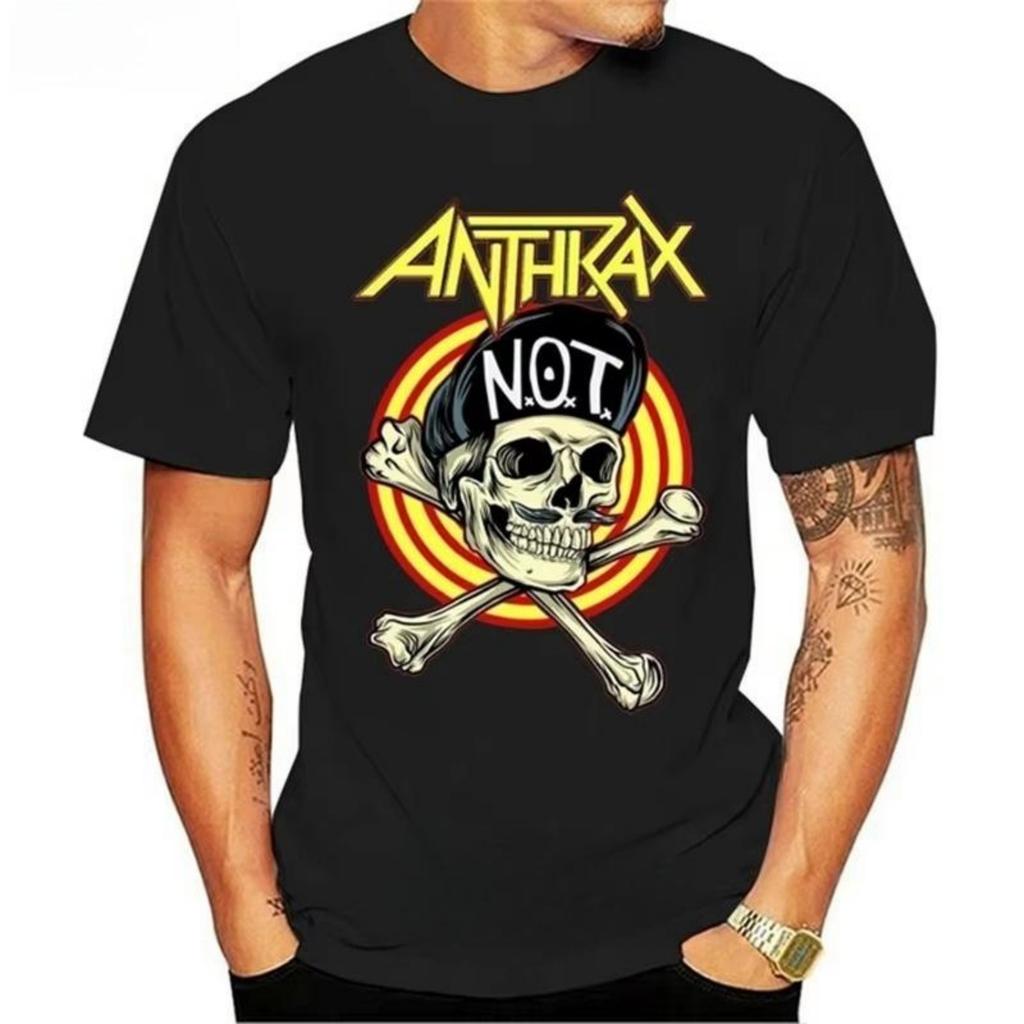 Мужская и женская футболка с 3D-принтом в стиле рок-метал группы Anthrax, летняя, быстросохнущая, с коротким рукавом, мужская повседневная