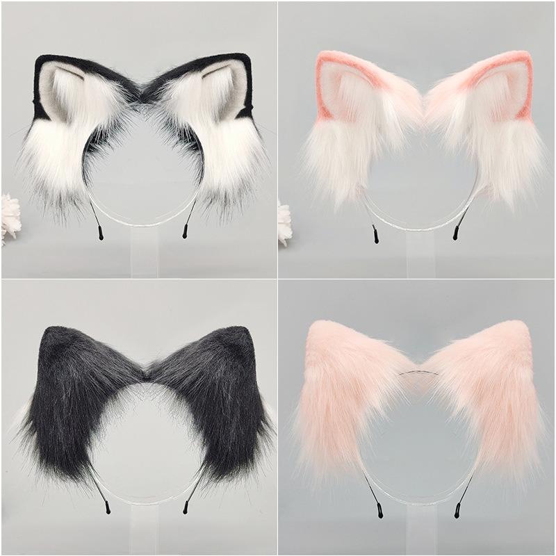 Ручная работа ободок с ушками зверя кошачьи ушки лоли косплей ушки лисы головной убор милый кс кошачьи ушки ободок
