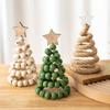 Настольные елки украшение деревянные бусины верхушка для елки рождественские поделки дом