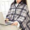 Facecloth Blanket Snap Button Blanket Office Shawl Blanket Plaid Shawl Thickened Cape