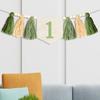 1st Birthday High Chair Banner Green Party Tassel Themed Birthday Decoration Decoration Girl Baby
