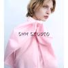 Spring New Women's Clothing Asymmetrical Design Polo Collar Long Sleeves Shoulder Fluffy Poplin Shirt 2510259