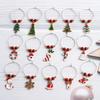 Zinc Alloy Christmas Wine Glass Identifier Rings-Festive Goblet Decorations for Holiday Parties and Celebrations,for Wine Lovers