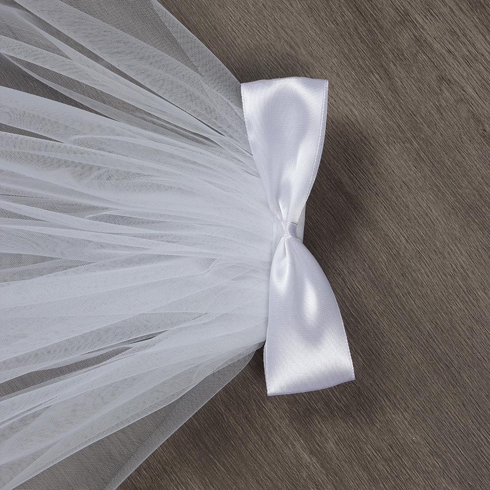 Элегантная Фата для Фото Короткая Простая Двухслойная Свадебная Фата Женская Тюлевая Свадебная Фата С Кружевным Краем