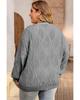 Azura Exchange Gray Plus Size Knitted Hollow Out Button Up Cardigan