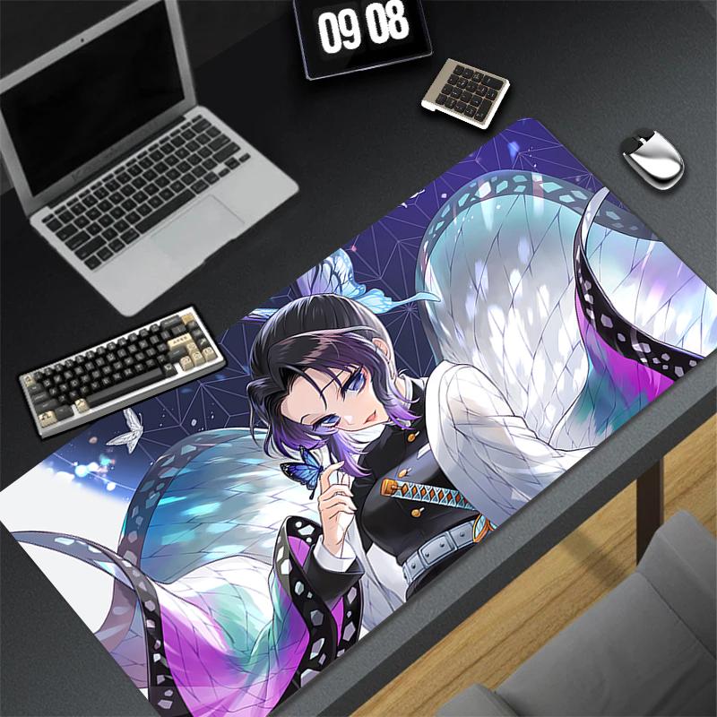 Demon Slayer Shinobu Kochou Purple Butterfly Fantasy Anime Extended Gaming Mouse Pad NonSlip AntiDirt Large Desk Mat