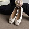 Версия для города~ Французский темперамент туфли на плоской подошве женские новые с мелким вырезом квадратный носок слипоны одинарные туфли универсальные ретро туфли Doudou