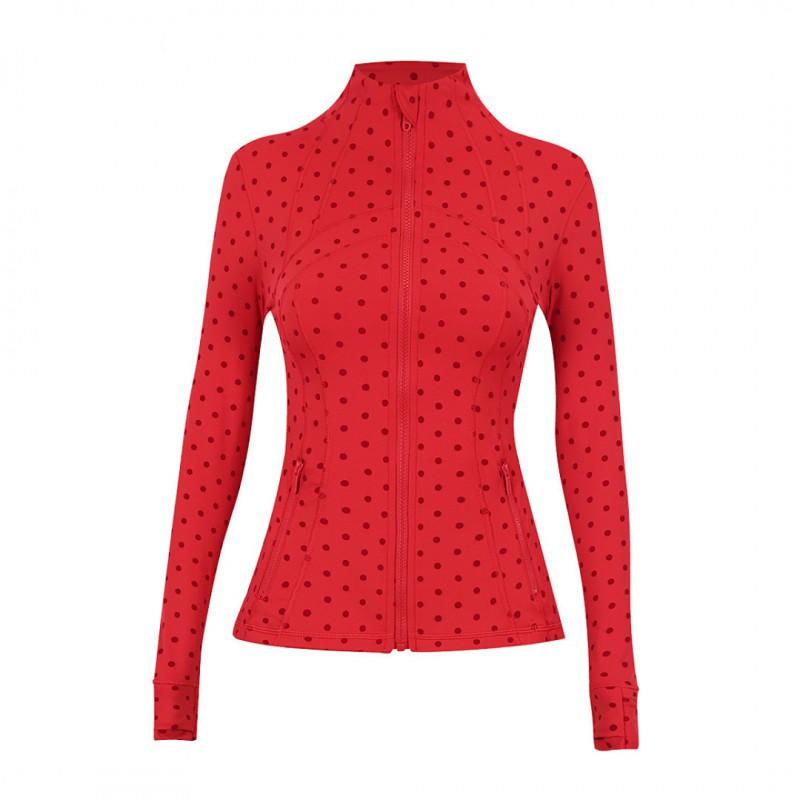 LU Womens Define Jacket Slim Fit Polka Dot Long Sleeve Yoga Activewear