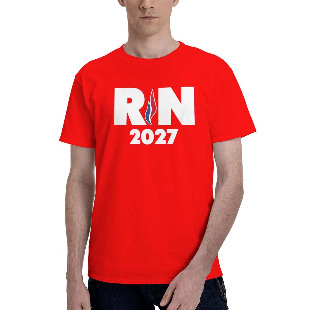 RN 2027 Футболка Национальное Собрание Пляж Национальный Rassemblement Футболки Y2K Хлопковая Футболка Для Мужчин С Коротким Рукавом Повседневные Топы
