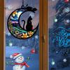 Hanging Ornament Colourful Cat/Dog On The Moon Design with Hanging Hole Vibrant Color Window Hanging Memorial Pendant Home Decoration