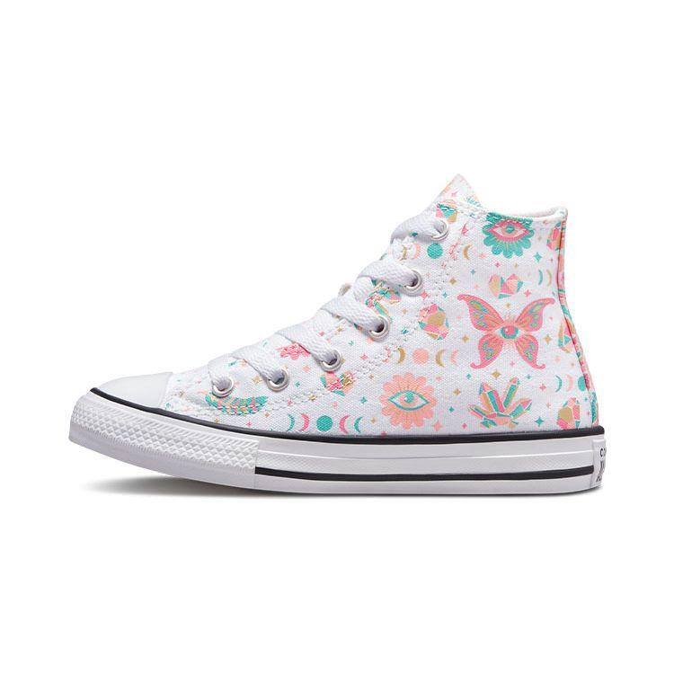 Converse All Star Comfortable Lightweight Durable High-Top Canvas Shoes Kids Sneakers White Green Pink A00926C