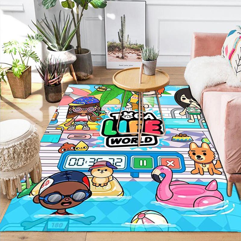 Коврик Toca Boca Life для пола в гостиную или спальню. Мягкий и удобный ковер. Подарок на день рождения и праздник.