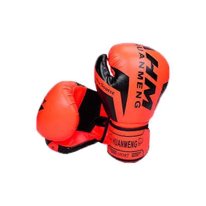 Leather training boxing gloves for kids teen women Orange 12OZ