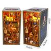 Набор полок для книг 3D Деревянный кукольный домик DIY Уголок для чтения Набор для сборки Пазл Подставка для книг Дом Со светом Модель для сборки Подарки на день рождения Игрушки