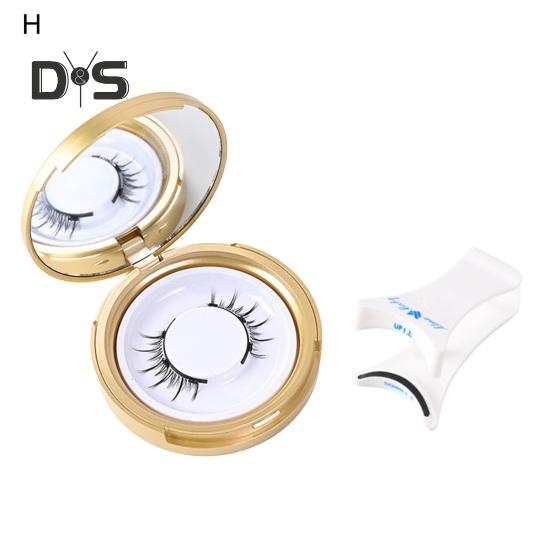 1 Set Magnetic False Eyelashes with Lash Applicator Clip Reusable Natural Wispy Double Sided Magnetic Fake Lashes with Clamp Women Eye Makeup Tools