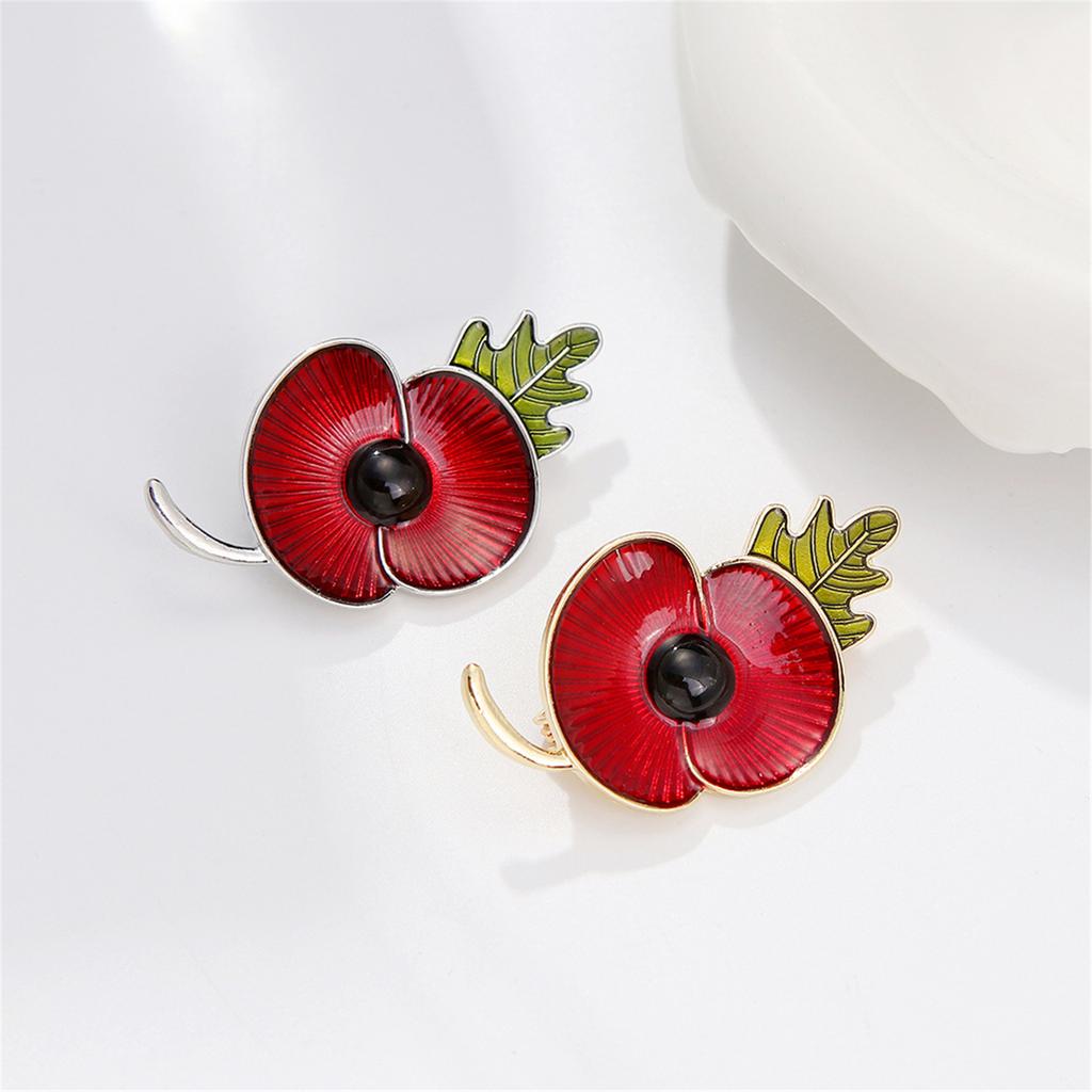 Poppy Flower Shape Brooch Durability Alloys Brooch Enamel Poppy Pin Fashionable for Artistic and Stylish Individuals