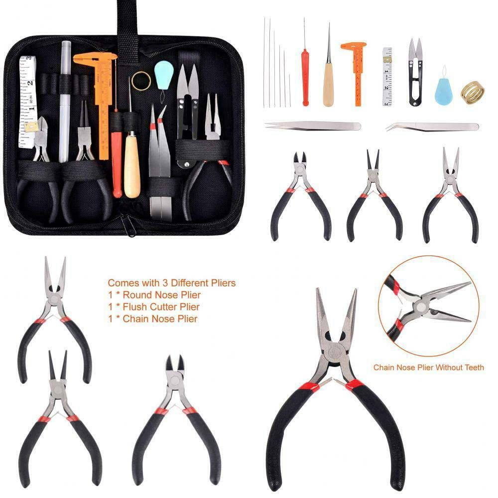 DIY Black Bag Casting Jewelry Findings Pliers Supplies Jewelry Repair Tools Set Jewelry Making Kit