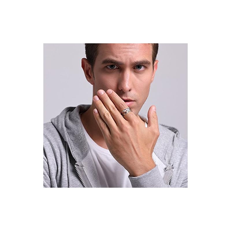 [Rockyu] кольцо мужское кольцо Нет. 21 вольфрамовое дерево один цирконий Долговечность ширина 8 мм