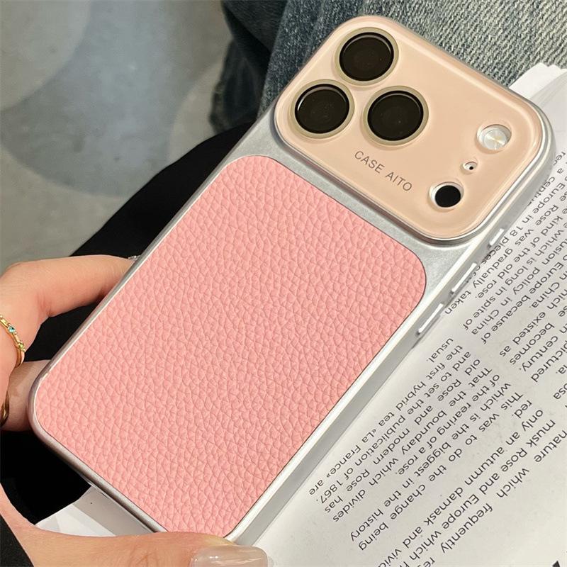 Lychee Pattern iPhone 17 Pro Max Case, Compatible with Apple 14 to 17, Large Window Design for Cross-Border Appeal.