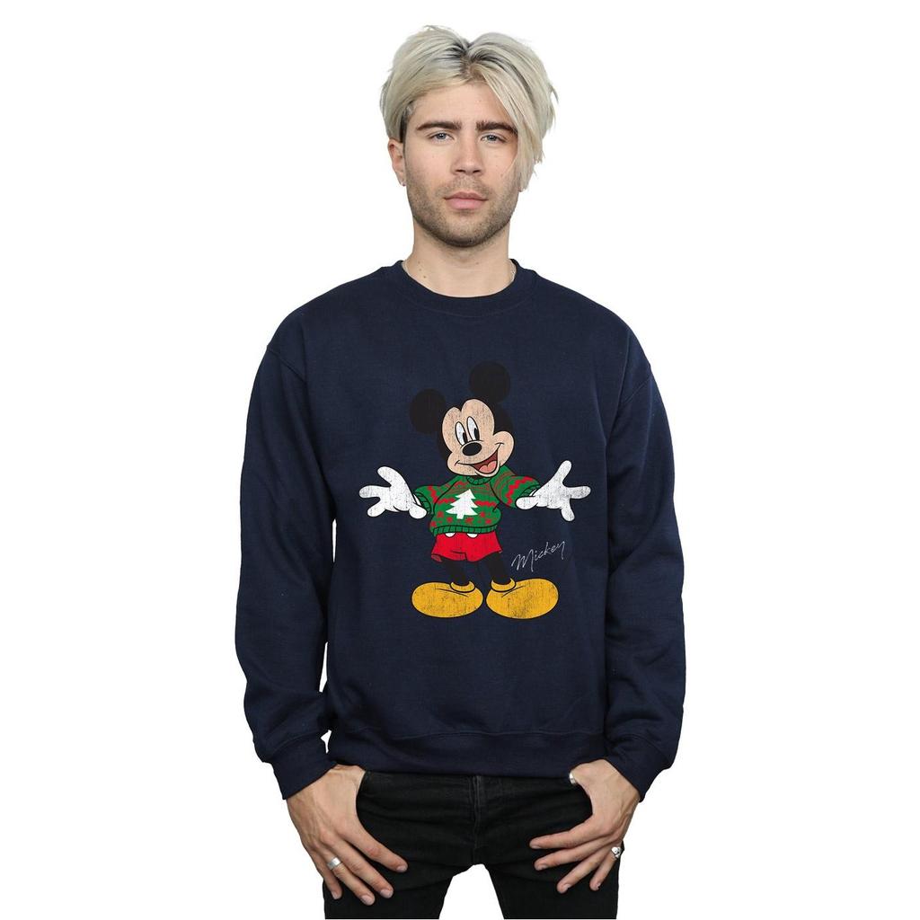 Disney Mens Mickey Mouse Christmas Jumper Sweatshirt