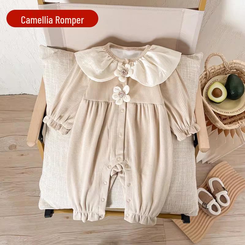 Комбинезон-боди для новорожденной девочки Camellia Spring, с длинным рукавом