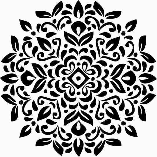Printtoo Wooden Rubber Stamp Floral Mandala Pattern Scrap-booking Craft Textile-2