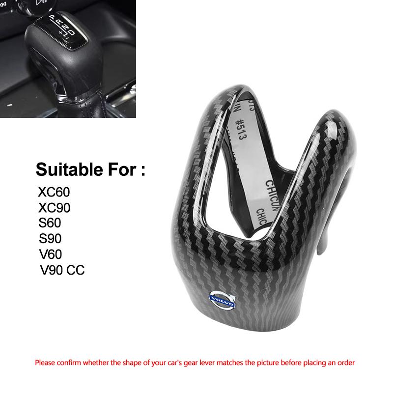 Carbon Fiber Car Shift Lever Cover Sticker Decorative Accessories For Volvo XC60 XC40 XC90 S60 S90 V60 V90 Promotion Hot Sale