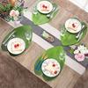 Elastic Place Mat Bright-colored EVA Creative Leaf Shape Dinner Mat for Home