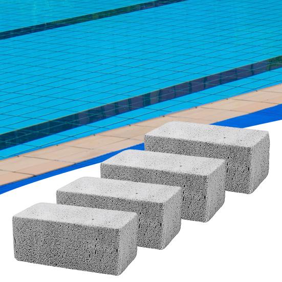 4 Pcs Pool Pumice Stone Swimming Pool Cleaning Pumice Block Pools Tile Cleaner Block for Spa Pools Kitchen Bathroom