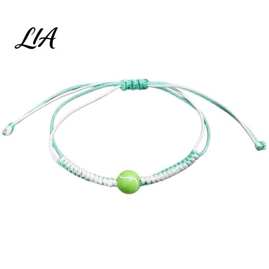 Stylish Cord Bracelet for Fans Sports Themed Braided Bracelet, Adjustable Hand Woven Rope Wristband with Trendy Enthusiast Accessory Ball Charms,