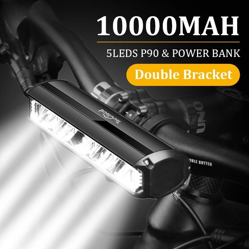 Велосипедный фонарь передний 10000 мАч Велосипедный фонарь Power Bank Водонепроницаемый фонарик USB зарядка MTB Дорожный велосипедный фонарь Аксессуары
