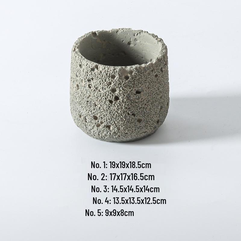 Sheng Yu Nordic Cement Flower Pot: Simple, Creative Volcanic Rock-Inspired Indoor Planter for Green Plants and Succulents