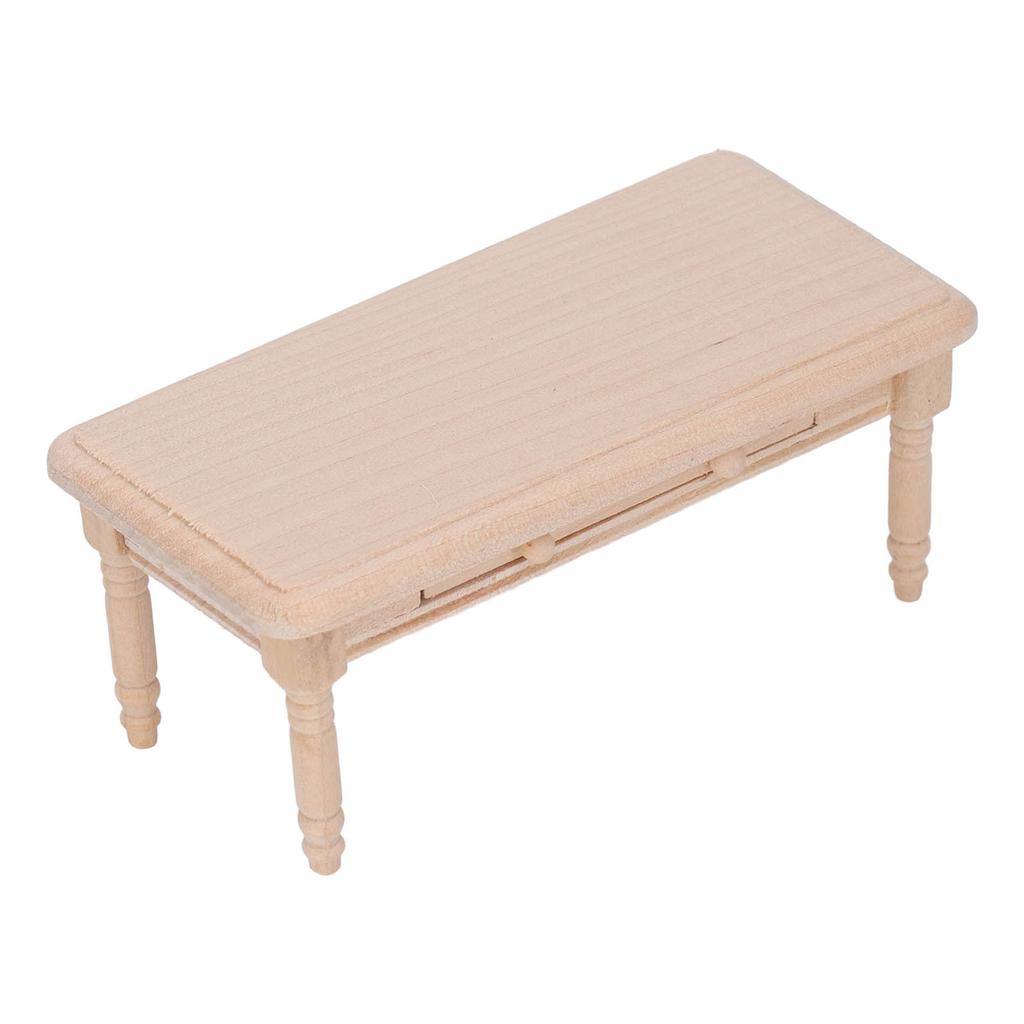 Кукольный обеденный стол 1:Простой элегантный дизайн в масштабе 1/12, прочный деревянный миниатюрный чайный столик на 1 персону:12